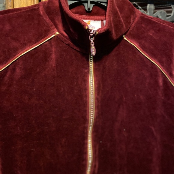 Quacker Factory Velour Track Jacket Rhinestone - Picture 3 of 7